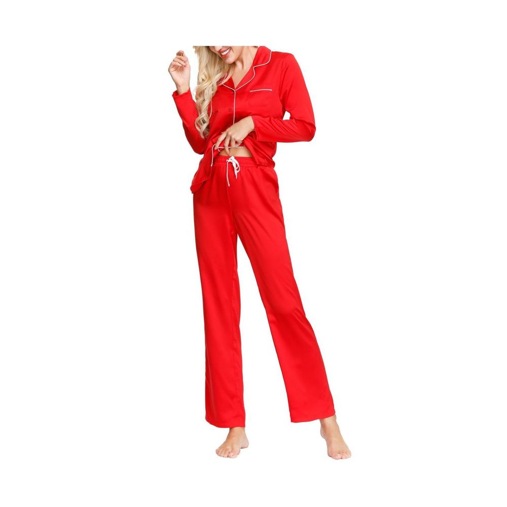 INK+IVY Womens Notch Top and Pant Set,Red,XX-Large